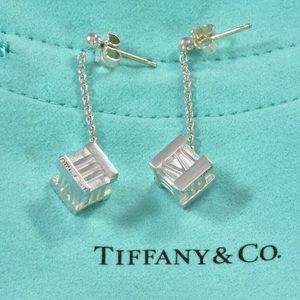 Tiffany & co Roman numeral cube earrings RARE